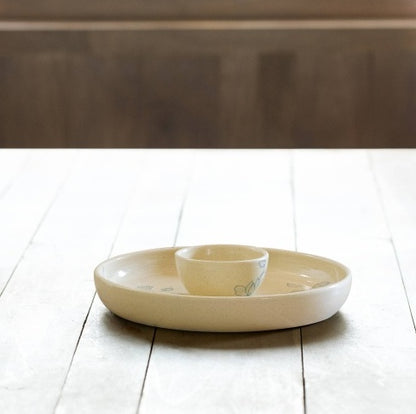 US Local Handcrafted Ceramic Chip And Dip Bowl