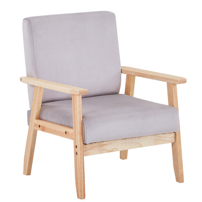 US Local Velvet Accent Chair Relaxing Armchair With Solid Wood Frame For Living Room