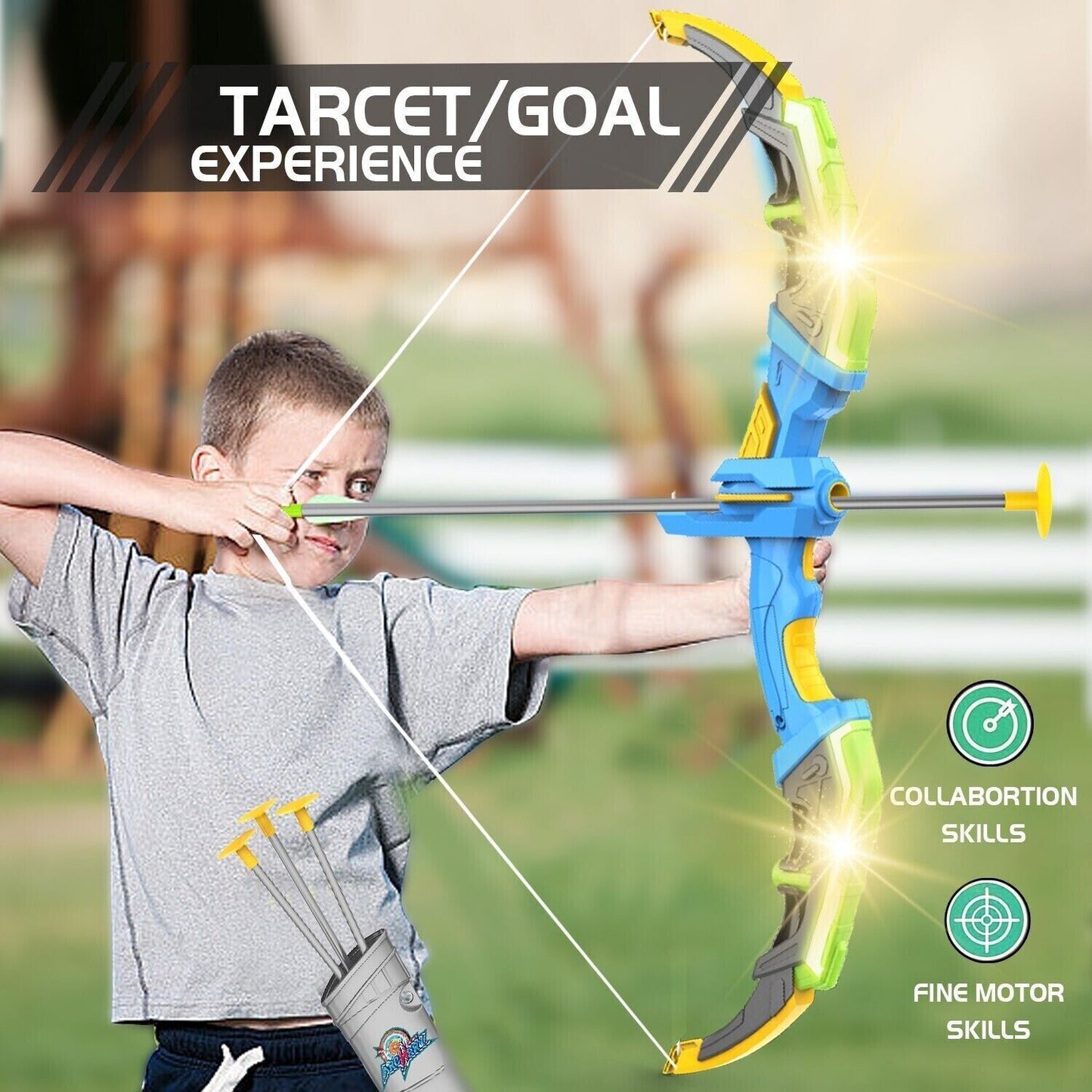 US Local Bow And Arrow Toys Set 10 Arrow Suckers Per Set Christmas Gifts For Kids
