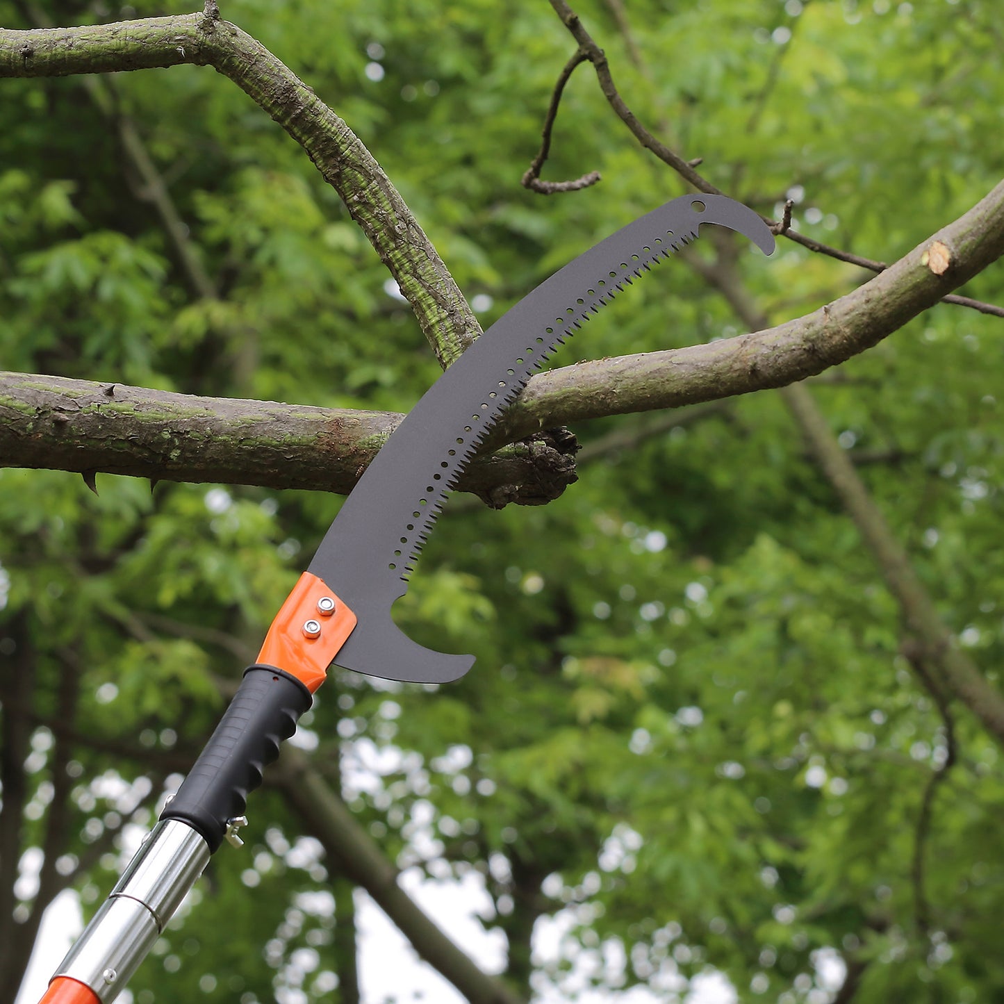 US Local VEVOR Manual Pole Saw, 7.3 27 Ft Extendable Tree Pruner, Sharp Steel Blade High Branches Trimming, Manual Branch Trimmer With Lightweight 8 Fiberglass Handles, For Pruning Palms And Shrubs
