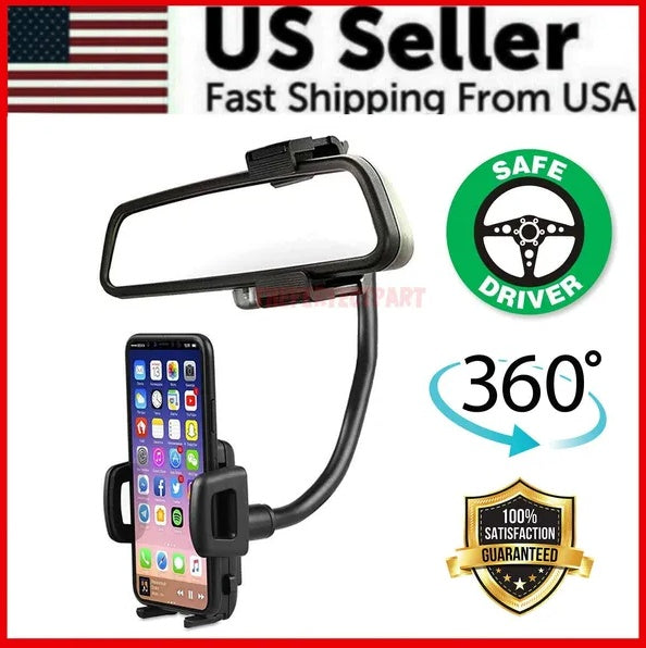 US Local Universal Car Rearview Mirror Mount Stand Holder Cradle For Cell Phone GPS