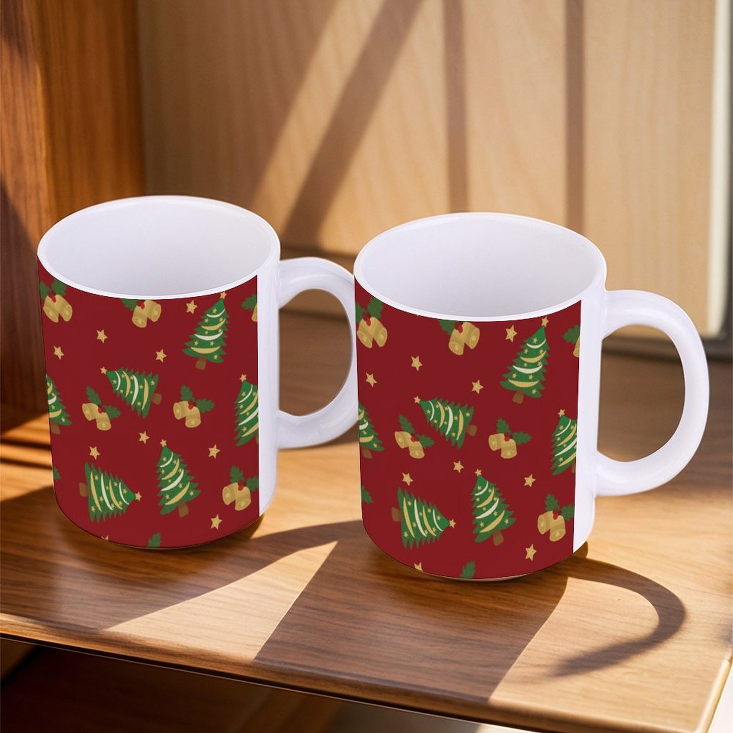 POD US Local White mug with full print, Christmas Tree 0061