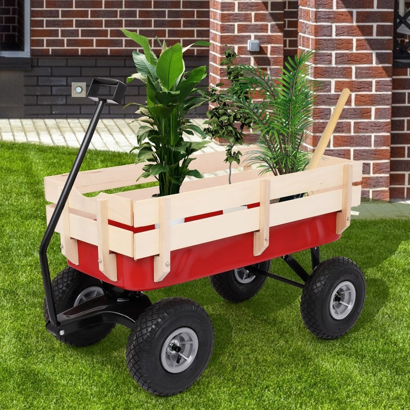 US Local Iron Wood Garden Cart With Four Wheels