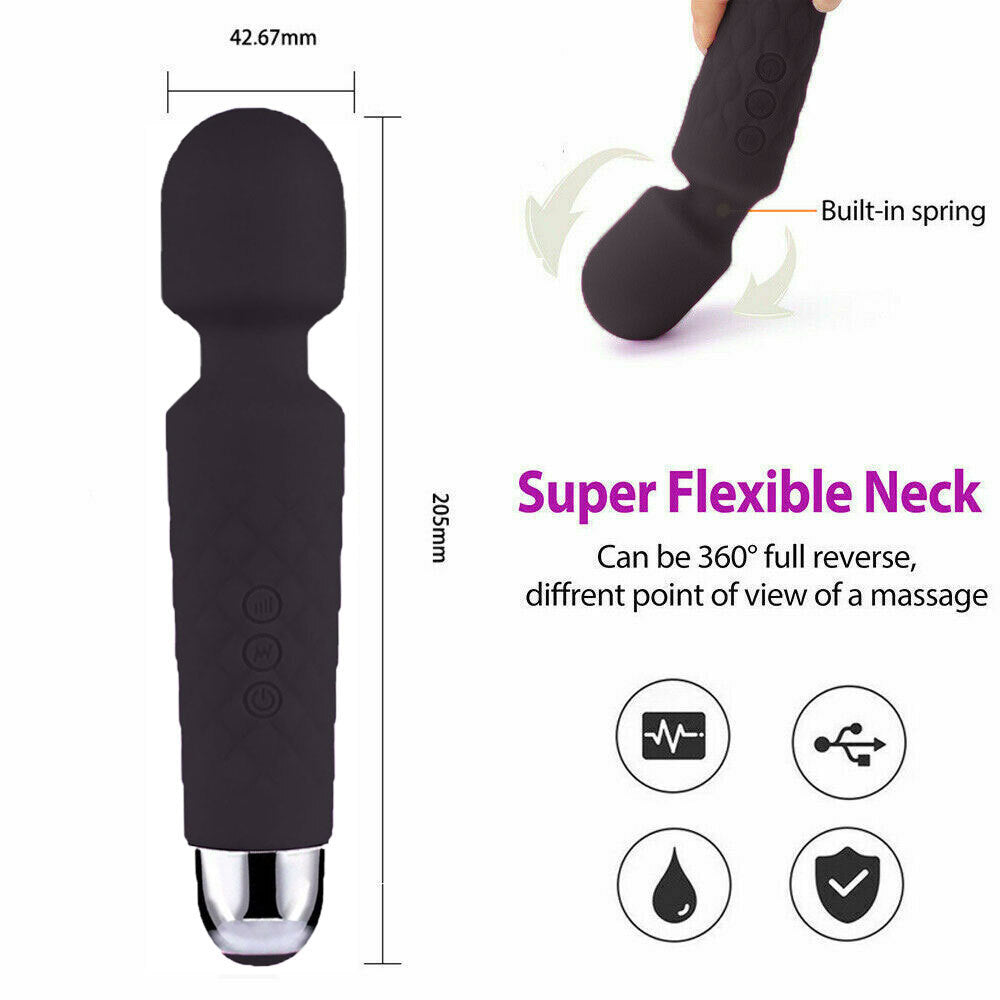 US Local Magic Massage Wand Muscle Relaxation Massager 20 Speed Vibrating Full Body Therapy Motor