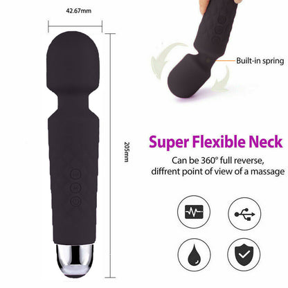 US Local Magic Massage Wand Muscle Relaxation Massager 20 Speed Vibrating Full Body Therapy Motor