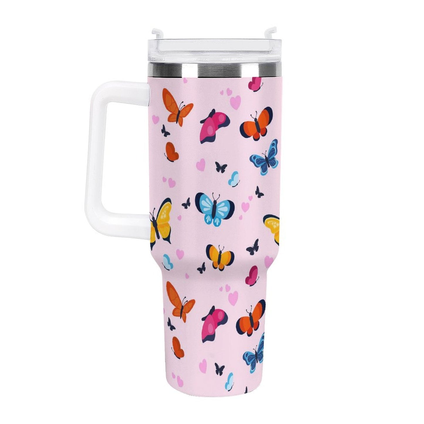 PHDT00482 POD US Local Tumbler 40oz Large Capacity Car Cup Butterfly Pattern Style