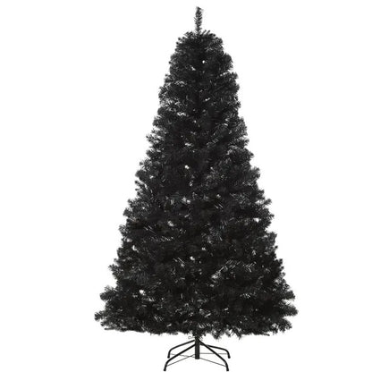 US Local 7 Ft Artificial Christmas Tree Unlit Douglas Fir With Realistic Branches And 1346 Tips, Black Halloween Style