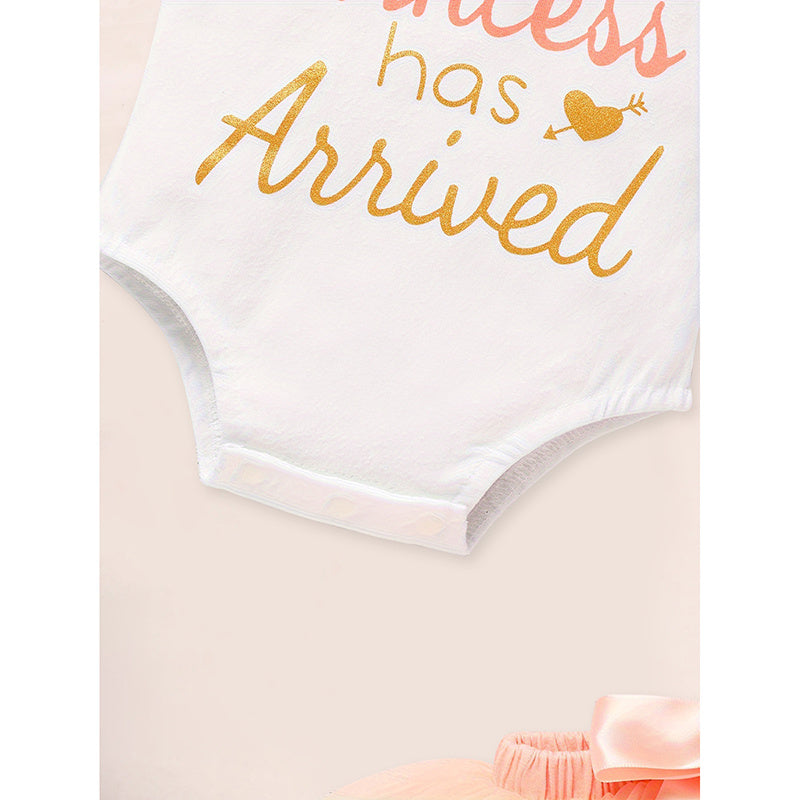 US Local 3PCS Newborn Baby Girl Outfits Infant Letter Print Romper & Tutu Skirt & Headband Coming Home Clothes Set