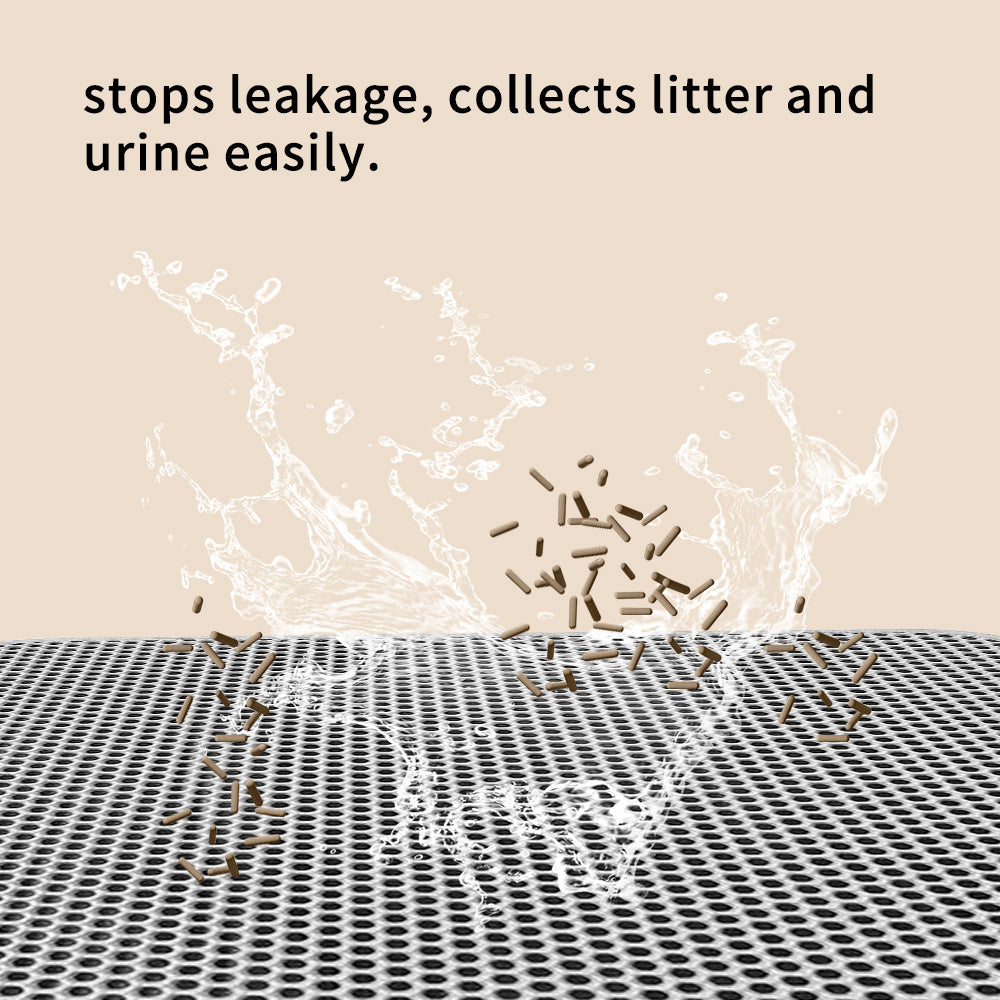 US Local Premium Cat Litter Mat - Leak-Proof Waterproof Base & Non-Slip Backing - Effectively Traps And Filters Litter For A Cleaner, Dry Floor