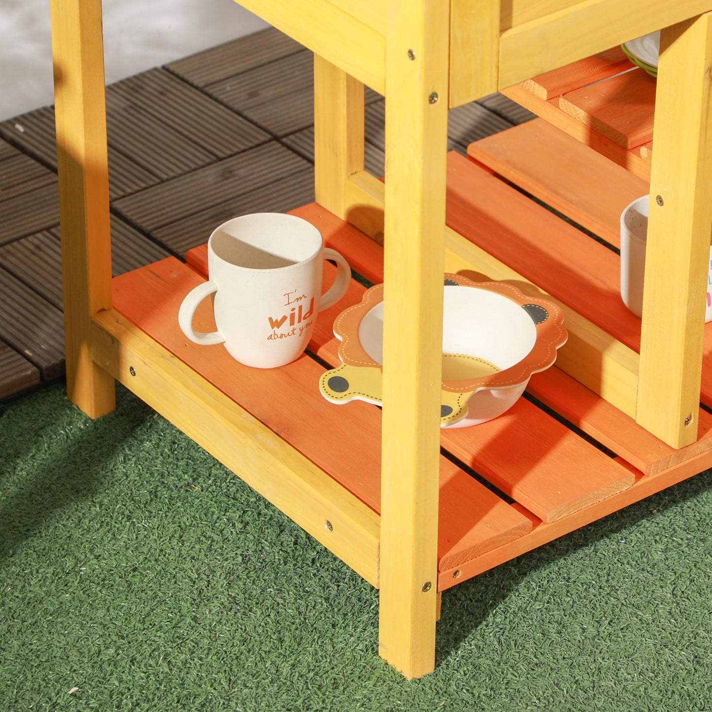 US Local Mud Kitchen for Kids Outdoor Kitchen Playset w/ Realistic Kitchen Toys