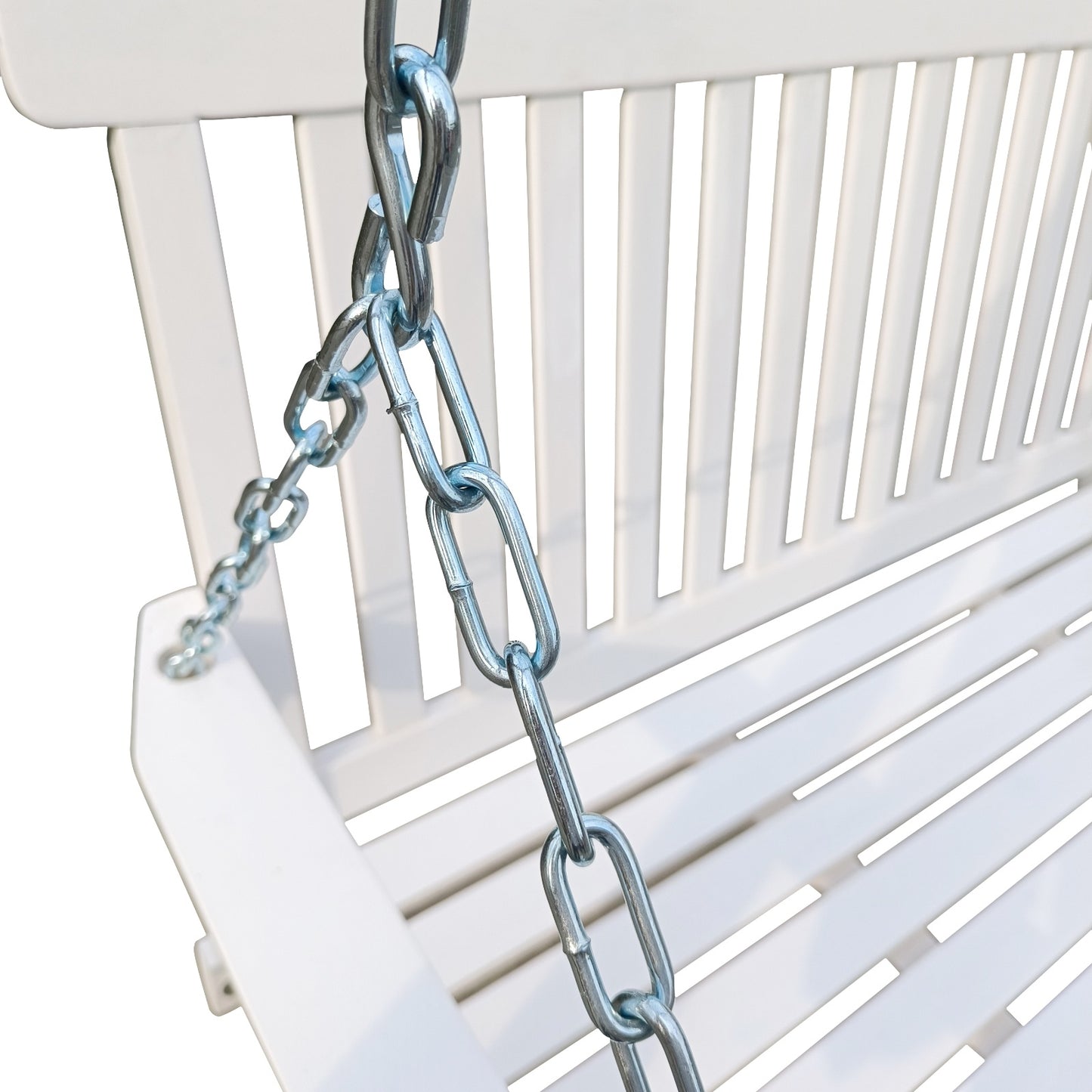 US Local Front Porch Swing With Armrests, Wood Bench & Hanging Chains For Outdoor Patio