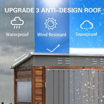 US Local 3x5FT Iron Wood Combination Tool Shed   A Perfect Blend Of Nature And Functionality