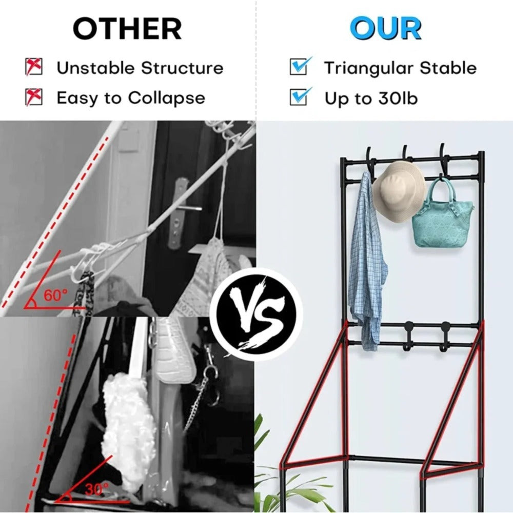 US Local Double-row Single-hanging Coat And Shoe Racks