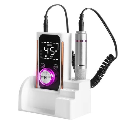 US Local Portable Electric Nail Drill Bit 45000 RPM With 11 Bits Base Waist Clip Cordless Rechargeable Nail File Machine For Professional Salon Home Acrylic Nails Remove Nail Gel Polish Manicure