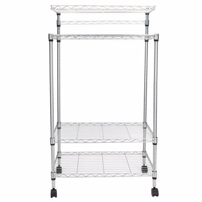 US Local 4-layer Powder Coated Wheeled Microwave Oven Rack, Stainless Steel