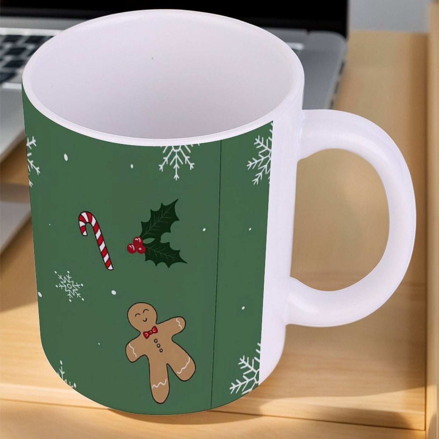POD US Local White mug with full print, Christmas Biscuit 0097