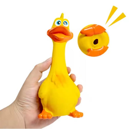US Local US LOCAL STOCK Hiphoppet New Latex Interactive Dog Chew Toys Cute Duck Shape Squeaky Pet Dog Interactive Boredom Buster Toys