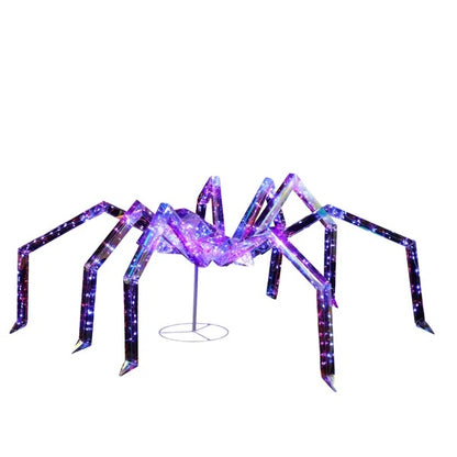 US Local 3FT Halloween Decorations Light Up Spider, Outdoor Halloween Decor Lighted Iridescent Spider, Weather Proof Pre-lit Spider With 340 LED Lights, For Front Yard Porch Gardens Lawns Party