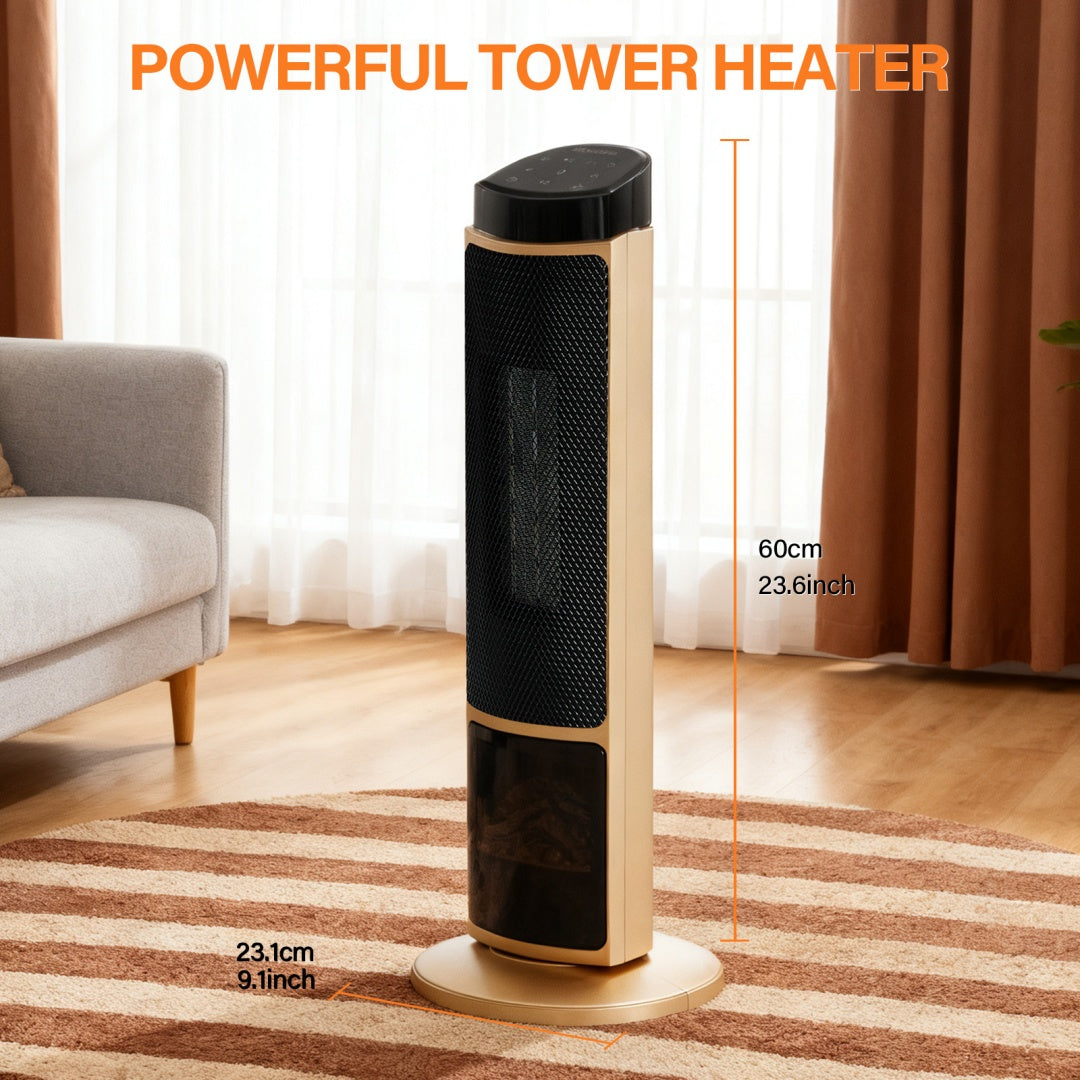 US Local 23 inch Space Heaters For Indoor Use, Portable Heater With 7 Light Colors