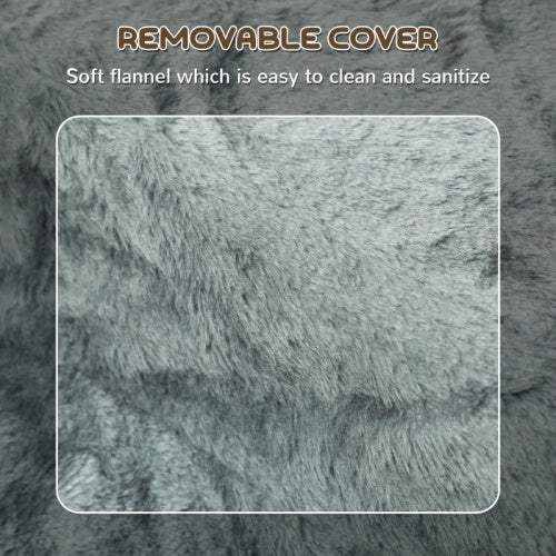 UK Local PawHut Three-Step Dog Stairs, With Washable Plush Cover, For High Bed Sofa, Dog Stairs For Small Dog And Cat - Light Grey