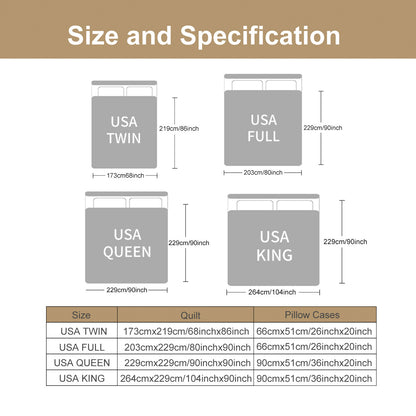 US Local Floral Quilt 3 Pieces Microfiber Quilt Sets Lightweight Bedspreads Botanical Coverlets Quilt Bedding Set All Season Quilts