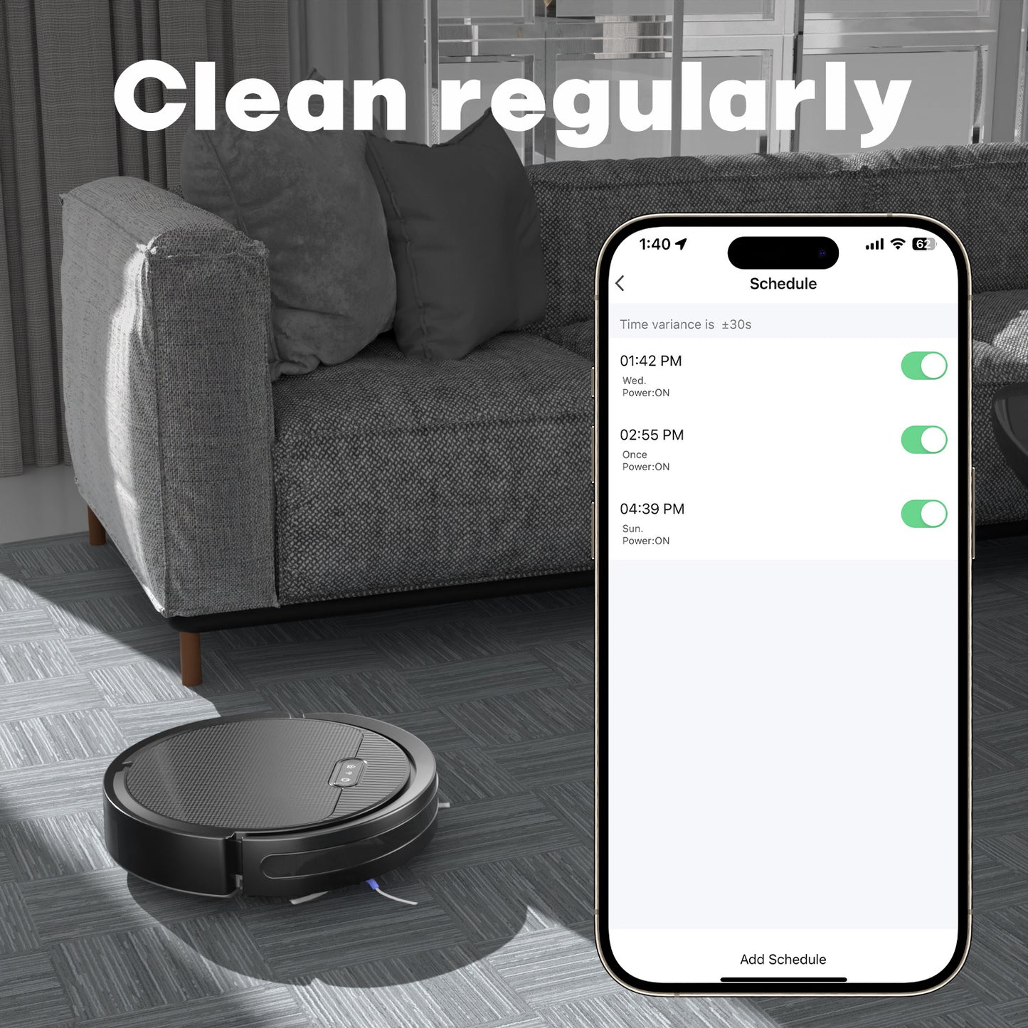 US Local Robot Vacuum And Mop, 3 In 1 Combo Cleaner For Home With Pet Hair And Hard Floor, 5000Pa Suction, 120 Mins Run Time,Self-Charging,Super Thin Body