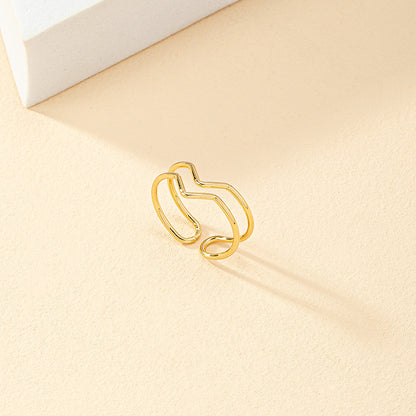 Retro Simple Hollow Heart-shaped Ring For Women