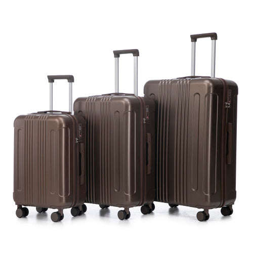 US Local 20   24  28  3 Pcs Set In ABS Spinner Wheel Luggage, Carry On Suitcase, Matching Color, TSA Combination Lock