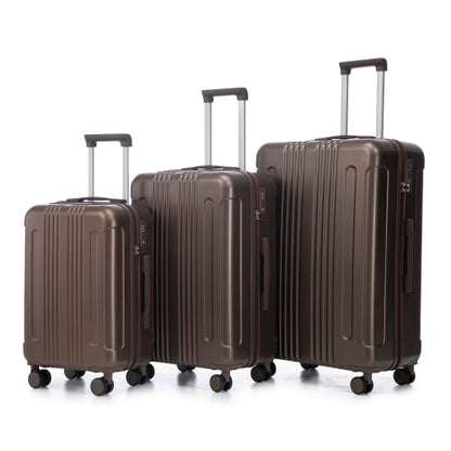 US Local 20   24  28  3 Pcs Set In ABS Spinner Wheel Luggage, Carry On Suitcase, Matching Color, TSA Combination Lock