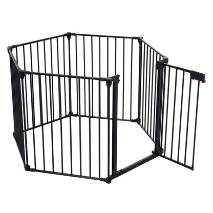 US Local 150 Adjustable Safety Gate 6 Panels Play Yard Metal Doorways Fireplace Fence Christmas Tree Fence G