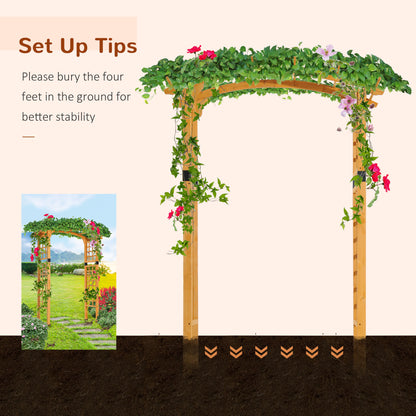 US Local Round Garden Arbor 7.5 Ft Fir Wood Archway For Climbing Plants Pergola Style Wedding Ceremony Yellow