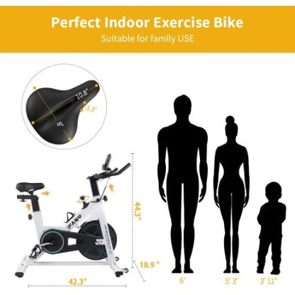 US Local Stationary Bikes For Home Spin Indoor Exercise Bike With LCD Monitor And Comfortable Seat Cushion For Home Gym Cardio Fitness Training