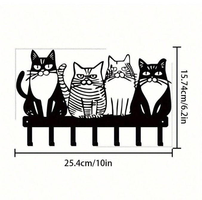 US Local 1PC Cute Cat Wall Hook-Adorable Kitty Decor For Home, Strong Metal Wall Hooks