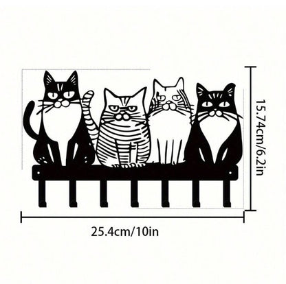 US Local 1PC Cute Cat Wall Hook-Adorable Kitty Decor For Home, Strong Metal Wall Hooks