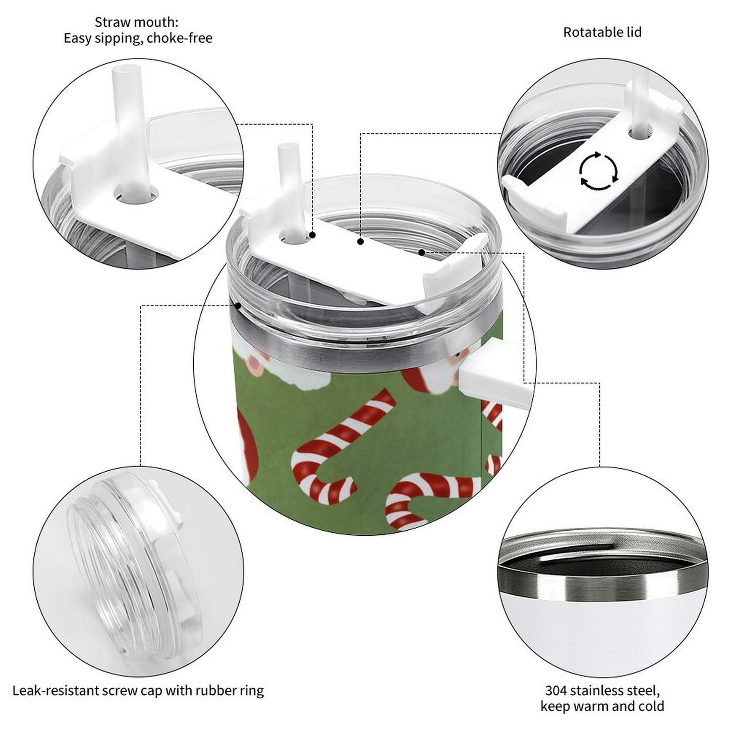 PHDT00155 POD US Local Tumbler 40 oz Large Capacity Car Cup Christmas