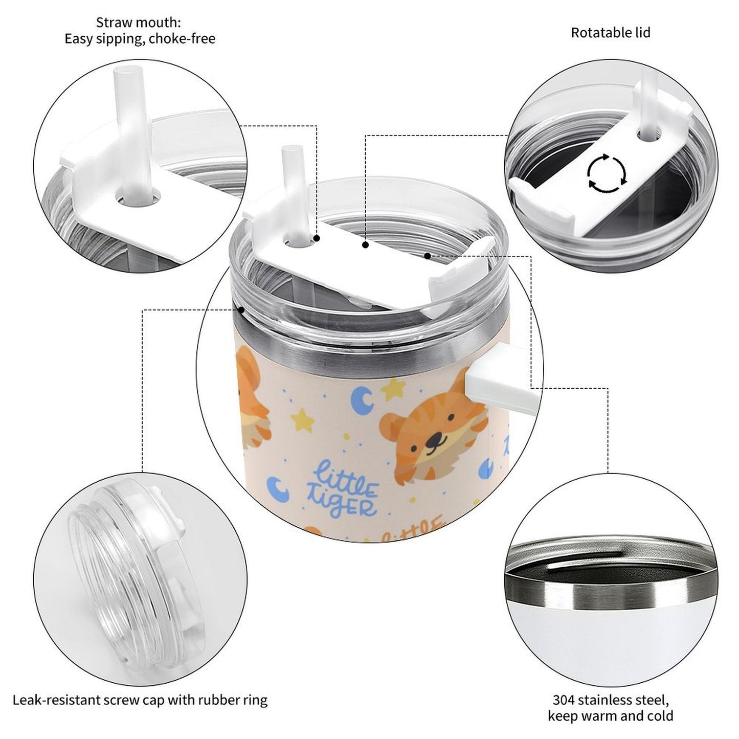 PHDT00351 POD US Local Tumbler 40 oz Large Capacity Car Cup Cute Dog