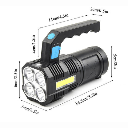 US Local LED Flashlight USB Rechargeable Torch COB Spotlight Camping Light High Lumens Emergency Lamp 4 Modes Waterproof Work Light