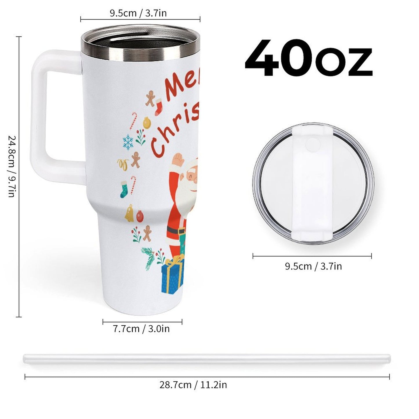PHDT00191 POD US Local Tumbler 40 oz Large Capacity Car Cup Christmas Santa Claus Gifts
