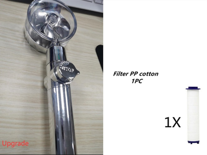 Turbo Propeller Shower Head Water Saving High Preassure Flow 360 Degrees With Fan Extension Showerhead Rainfall With Holder