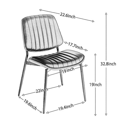 US Local A&A Furniture, Dining Chairs Set Of 2 Mid Century Modern Retro Faux Leather Chair With Walnut Bentwo