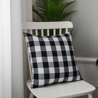 Woven Black And White Plaid Tablecloth Tablecloth