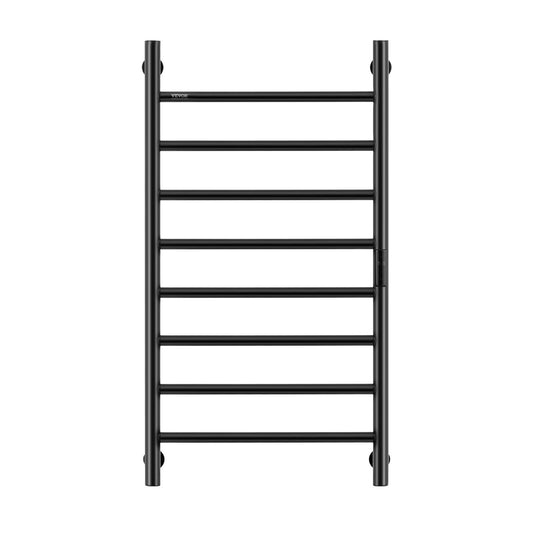 US Local VEVOR 8 Bars Towel Warmer Rack Wall Mounted Heated Towel Rack For Bathroom Black
