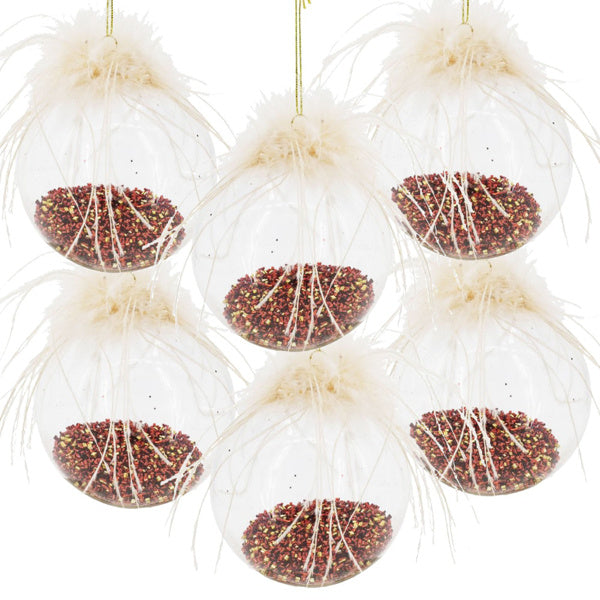 US Local 6PCS Set Glass Christmas Ornaments Decorative Hanging Balls For Tree & Holiday Party Decor Festive Home Decorations FBA Shipment