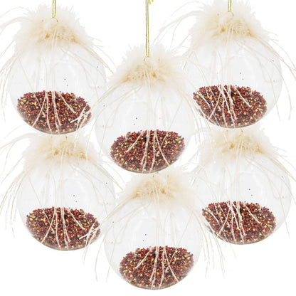 US Local 6PCS Set Glass Christmas Ornaments Decorative Hanging Balls For Tree & Holiday Party Decor Festive Home Decorations FBA Shipment