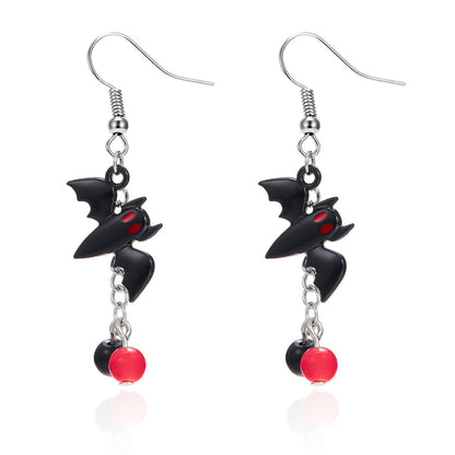 Dark Style Halloween Spider Web Earrings Bat Ghost Asymmetric Halloween