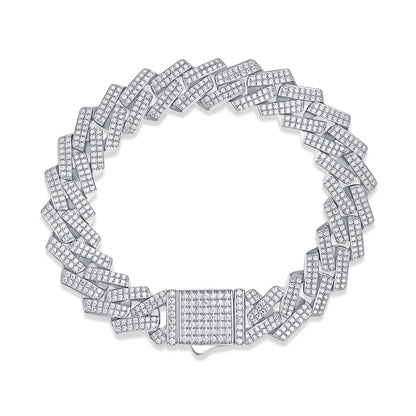 The Keel Luxury Fashion Mossan Diamond S925 Silver Bracelet Rivaling Natural Diamonds
