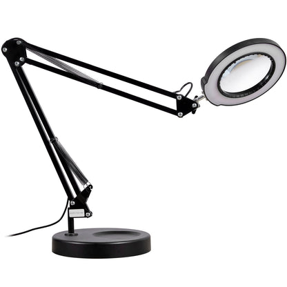 US Local VEVOR Magnifying Glass With Light And Stand, 5X Magnifying Lamp, Glass Lens, Base And Clamp 2-in-1 Desk Magnifier With Light, 64 LED Lights 5 Color Modes, For Close Work Reading Repair Crafts