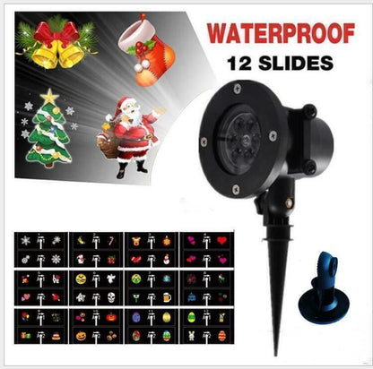 US Local 48 Pattern Christmas Projector Laser Light Snow LED Lamp Landscape Garden XMAS