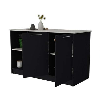 US Local Black And Onyx Double Door Cabinets Kitchen Island