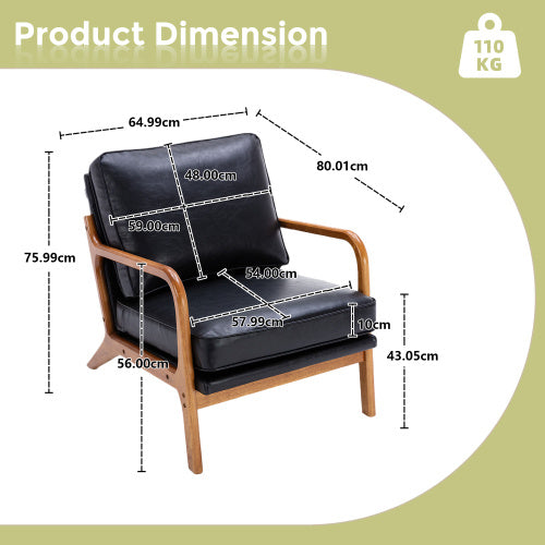 UK Local GOMYWAY Accent Chair Mid-Century Modern Chair Armchair With Solid Wood Frame For Living Room, Bedroom, Belcony 1, Emerald